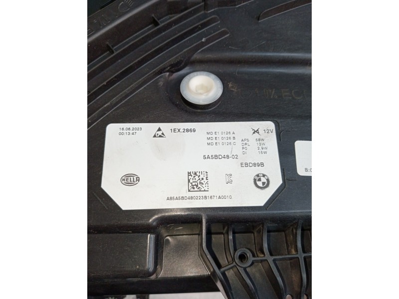Recambio de faro derecho para bmw x1/ix1 u11 x1 sdrive18d referencia OEM IAM 5A5BD4802 1EX2869 INTERIOR SUCIO Recambio de faro derecho para bmw x1/ix1 u11 x1 sdrive18d referencia OEM IAM 5A5BD4802 1EX2869 INTERIOR SUCIO