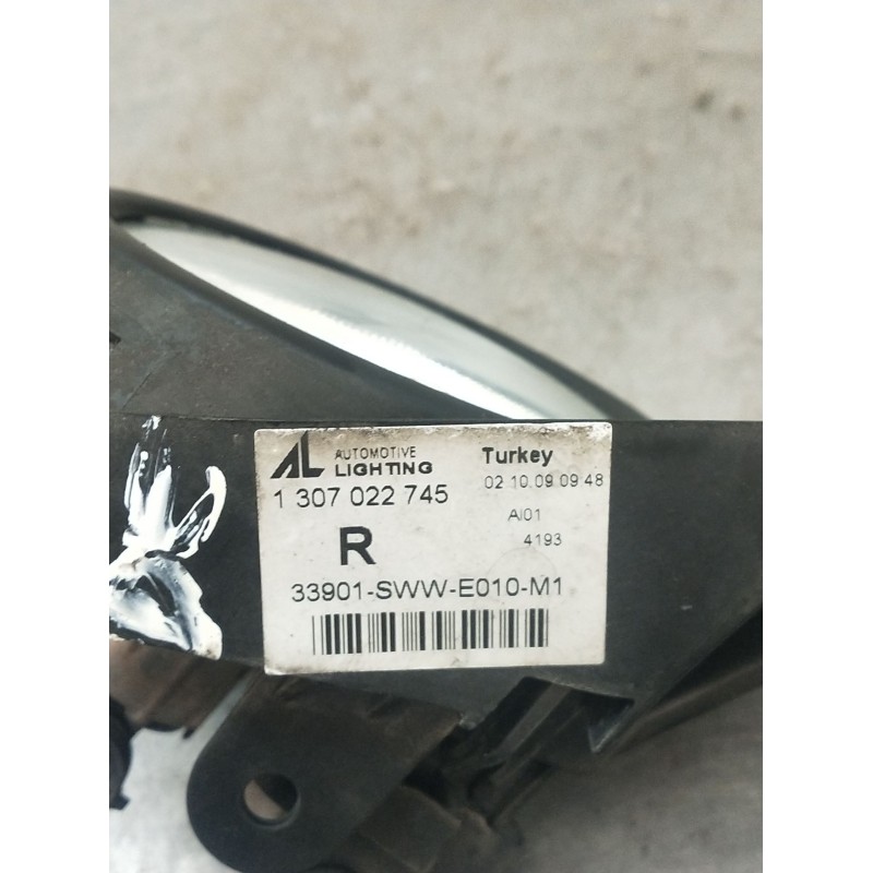 Recambio de faro antiniebla derecho para honda cr-v iii (re_) 2.0 i-vtec (re5, re1) referencia OEM IAM 1307022745 33901SWWE10M1 
