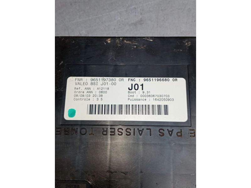 Recambio de caja reles / fusibles para citroën c5 i (dc_) 2.0 hdi (dcrhzb, dcrhze) referencia OEM IAM 9651197380 9651196680 BSIJ