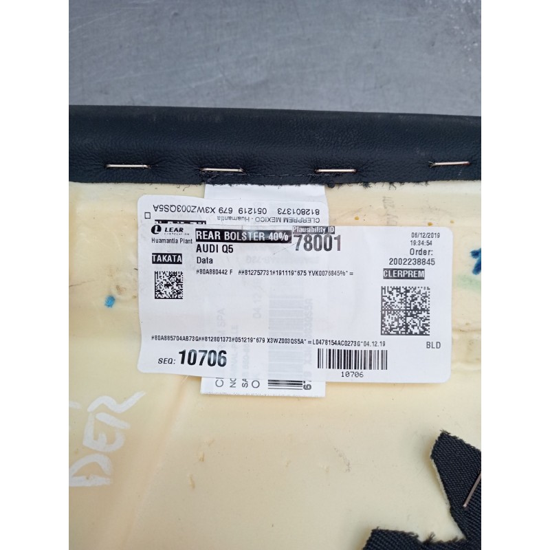 Recambio de airbag lateral trasero derecho para audi q5 (fyb, fyg) sq5 tdi mild hybrid quattro referencia OEM IAM 80A880442  