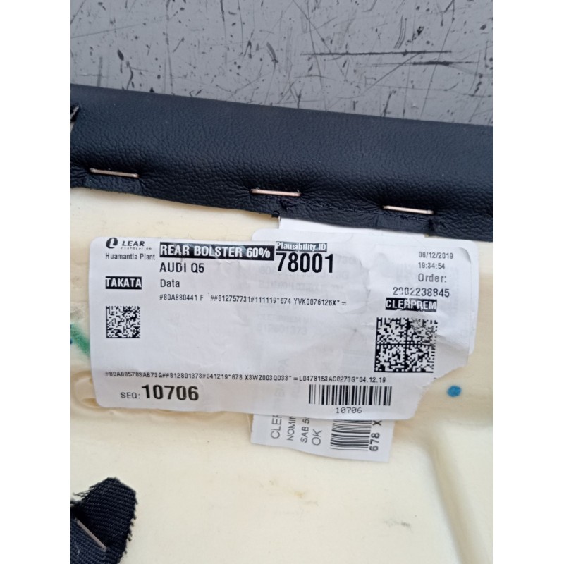Recambio de airbag lateral trasero izquierdo para audi q5 (fyb, fyg) sq5 tdi mild hybrid quattro referencia OEM IAM 80A880441  