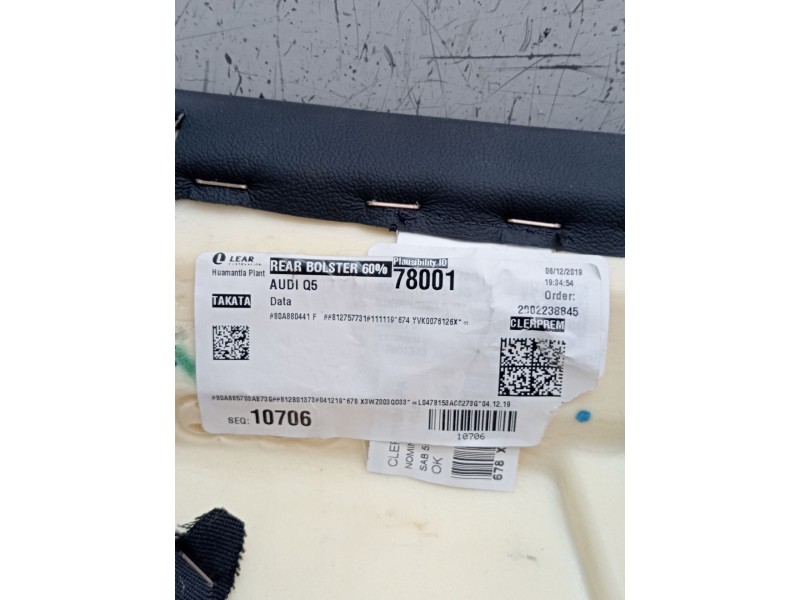 Recambio de airbag lateral trasero izquierdo para audi q5 (fyb, fyg) sq5 tdi mild hybrid quattro referencia OEM IAM 80A880441  