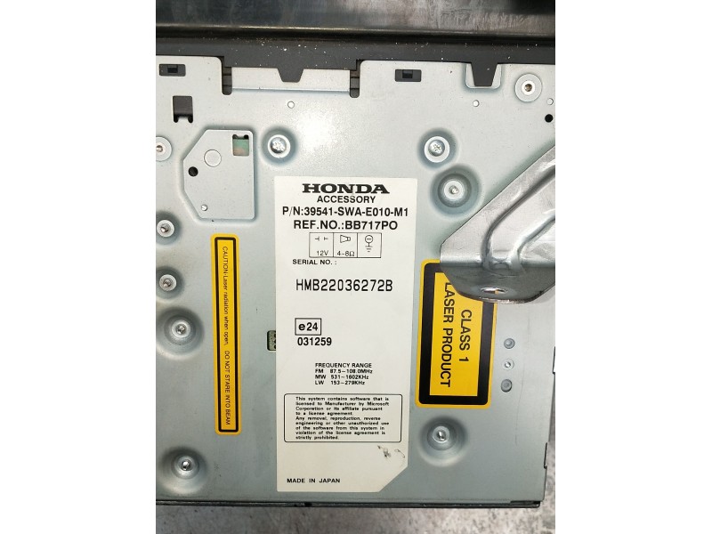 Recambio de pantalla multifuncion para honda cr-v iii (re_) 2.0 i-vtec (re5, re1) referencia OEM IAM HMB22036272B BB717PO 39541S