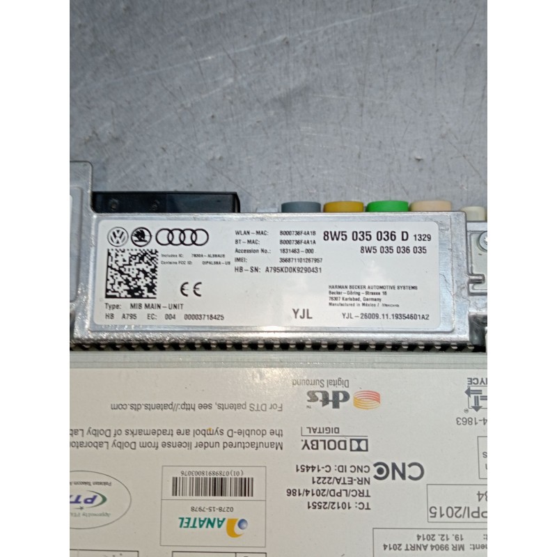 Recambio de sistema navegacion gps para audi q5 (fyb, fyg) sq5 tdi mild hybrid quattro referencia OEM IAM 8W5035036D 8W503503603