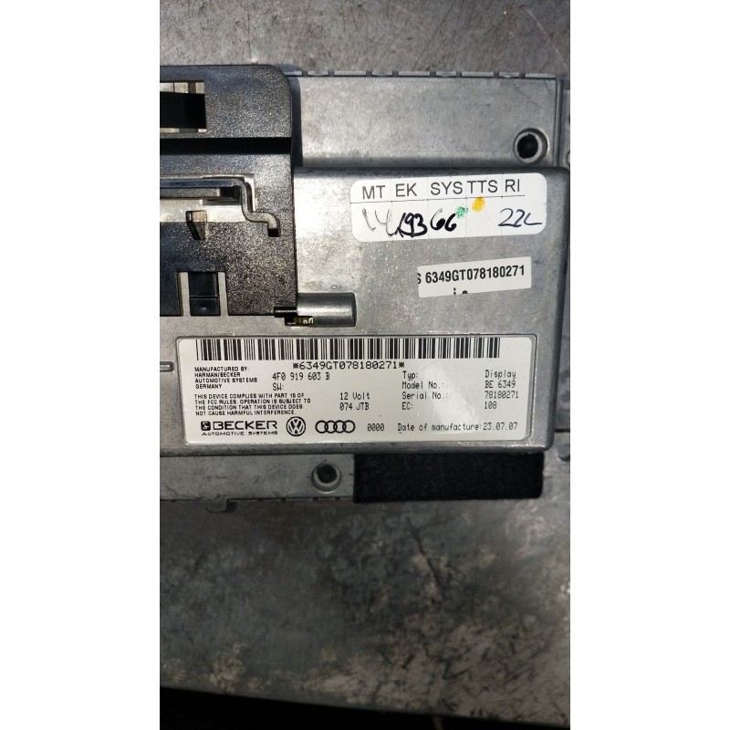 Recambio de pantalla multifuncion para audi a6 c6 (4f2) 3.0 tdi quattro referencia OEM IAM 4F0919603B 78180271 