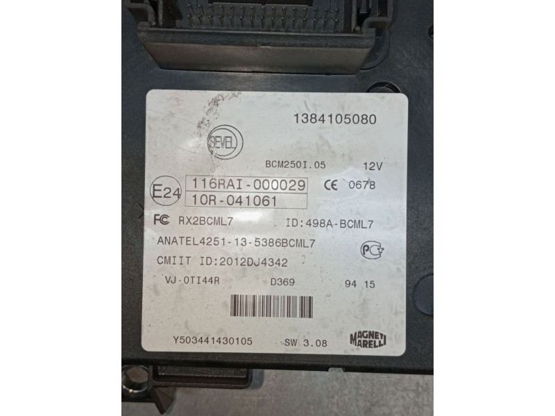 Recambio de caja reles / fusibles para fiat ducato furgoneta (250_) 130 multijet 2,3 d referencia OEM IAM 1384105080 116RAI00002