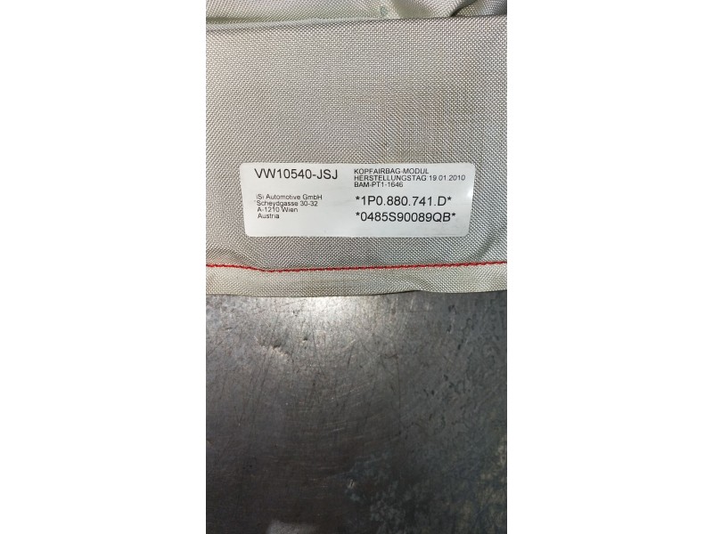 Recambio de airbag cortina delantero derecho para seat leon (1p1) 1.4 tsi referencia OEM IAM 1P0880741D 0485S90089QB VW10540JSJ