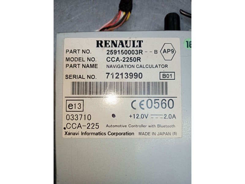 Recambio de sistema navegacion gps para renault laguna iii (bt0/1) 2.0 16v (bt05, bt0f, bt0w) referencia OEM IAM 259150003R 7121
