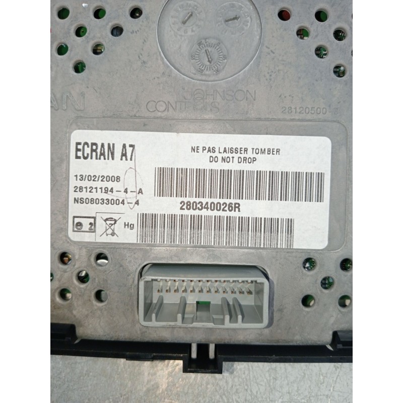 Recambio de pantalla multifuncion para renault laguna iii (bt0/1) 2.0 16v (bt05, bt0f, bt0w) referencia OEM IAM 280340026R 28121