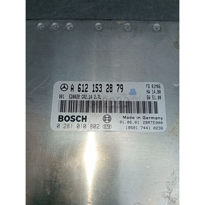 Recambio de centralita motor uce para mercedes-benz clase c (w203) c 270 cdi (203.016) referencia OEM IAM A6121532879 0281010802