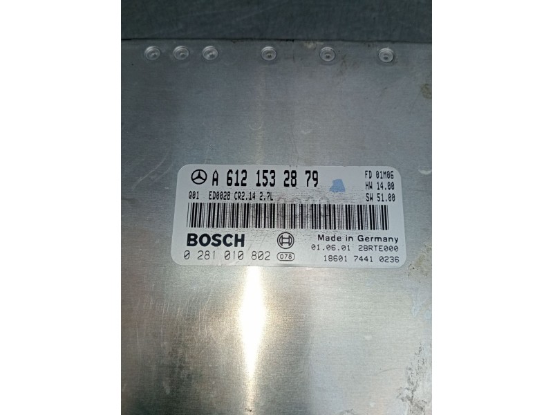 Recambio de centralita motor uce para mercedes-benz clase c (w203) c 270 cdi (203.016) referencia OEM IAM A6121532879 0281010802