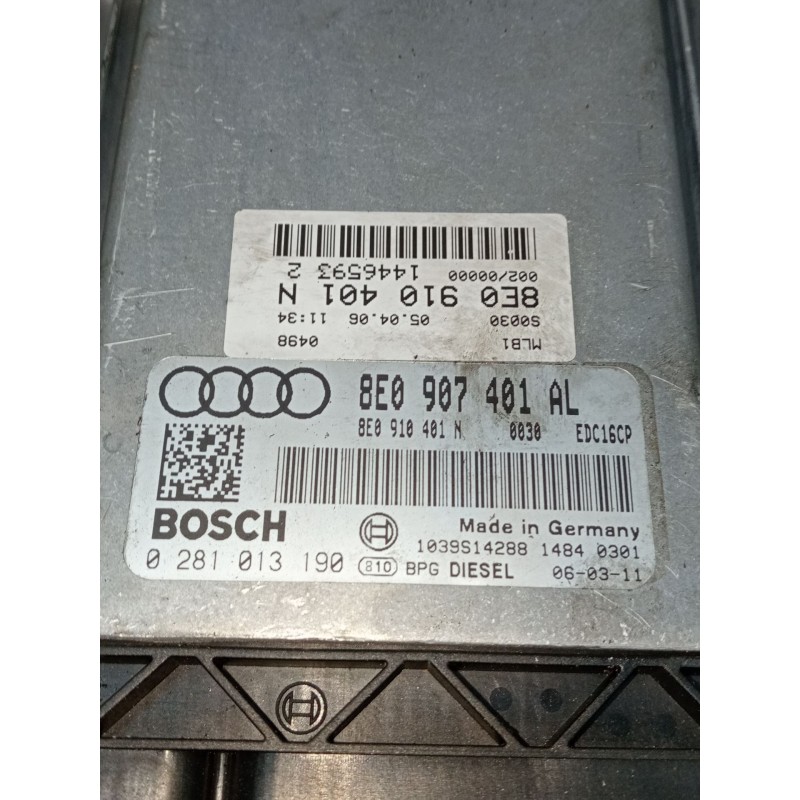 Recambio de centralita motor uce para audi a4 b7 (8ec) 3.0 tdi quattro referencia OEM IAM 8E0907401AL 0281013190 