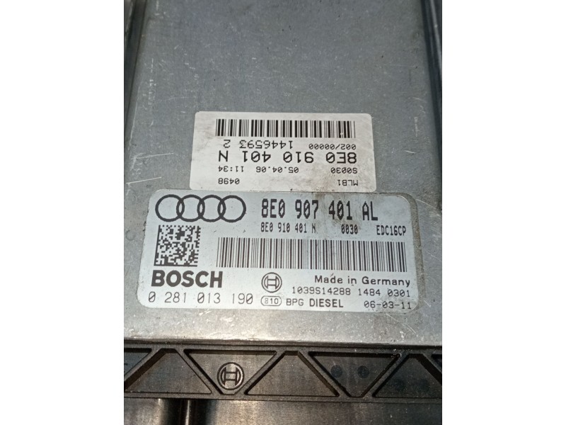 Recambio de centralita motor uce para audi a4 b7 (8ec) 3.0 tdi quattro referencia OEM IAM 8E0907401AL 0281013190 