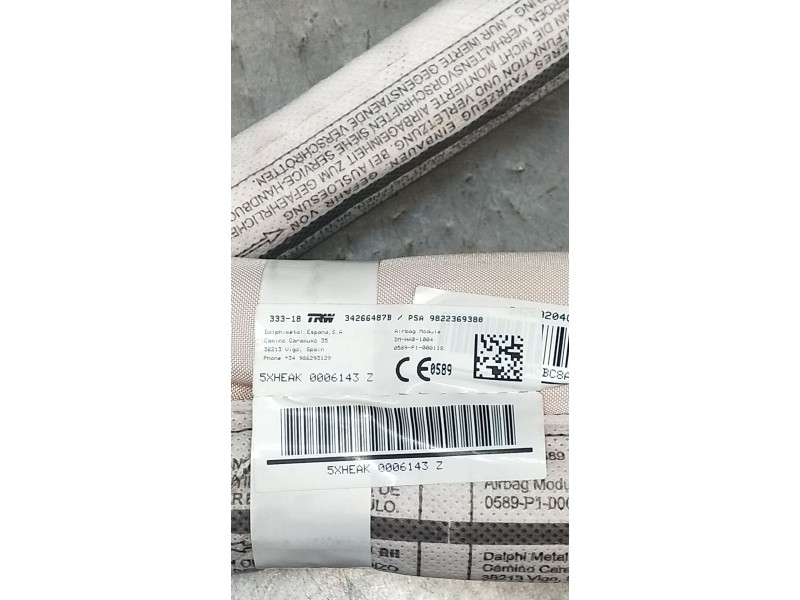 Recambio de airbag cortina delantero derecho para citroën c5 aircross (ac_, aj_, ar_, a4_) 2.0 bluehdi 180 (ajehzr) referencia O