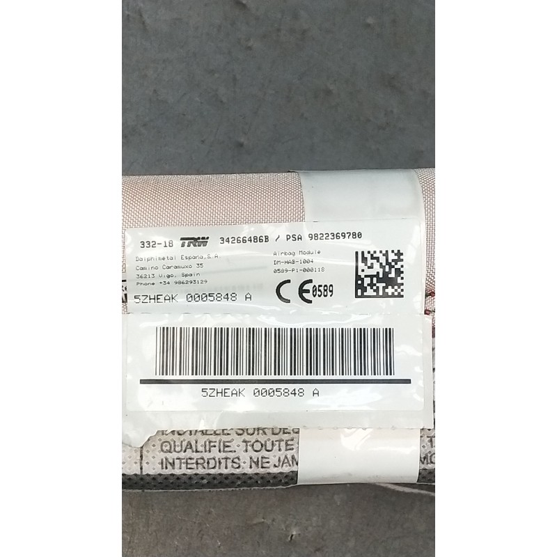 Recambio de airbag cortina delantero izquierdo para citroën c5 aircross (ac_, aj_, ar_, a4_) 2.0 bluehdi 180 (ajehzr) referencia