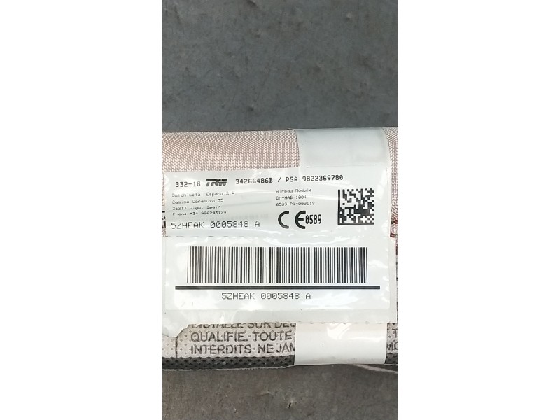 Recambio de airbag cortina delantero izquierdo para citroën c5 aircross (ac_, aj_, ar_, a4_) 2.0 bluehdi 180 (ajehzr) referencia