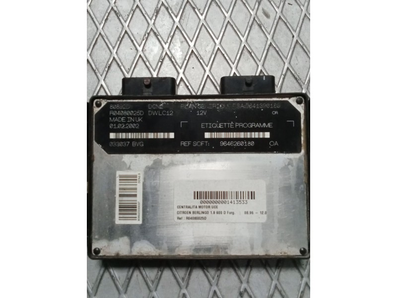 Recambio de centralita motor uce para citroën berlingo 1.9 600 d furg. referencia OEM IAM R04080025D 9641390180 9646260180