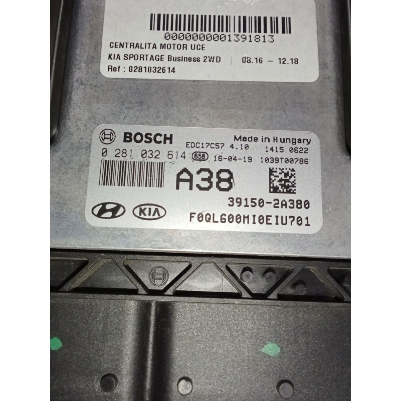 Recambio de centralita motor uce para kia sportage business 2wd referencia OEM IAM 0281032614 391502A380 