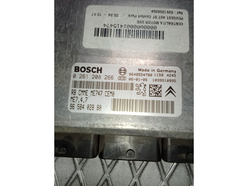 Recambio de centralita motor uce para peugeot 407 st confort pack referencia OEM IAM 0261208266 9658402880 9648554780