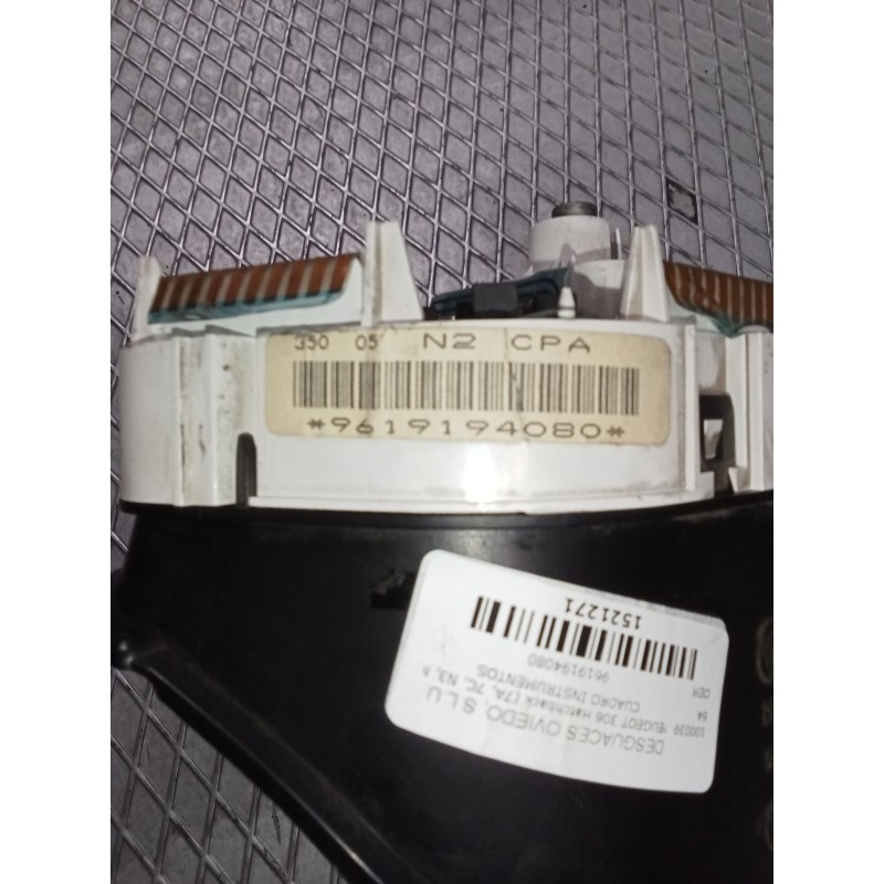 Recambio de cuadro instrumentos para peugeot 306 hatchback (7a, 7c, n3, n5) 1.9 d referencia OEM IAM 9619194080  09033502031