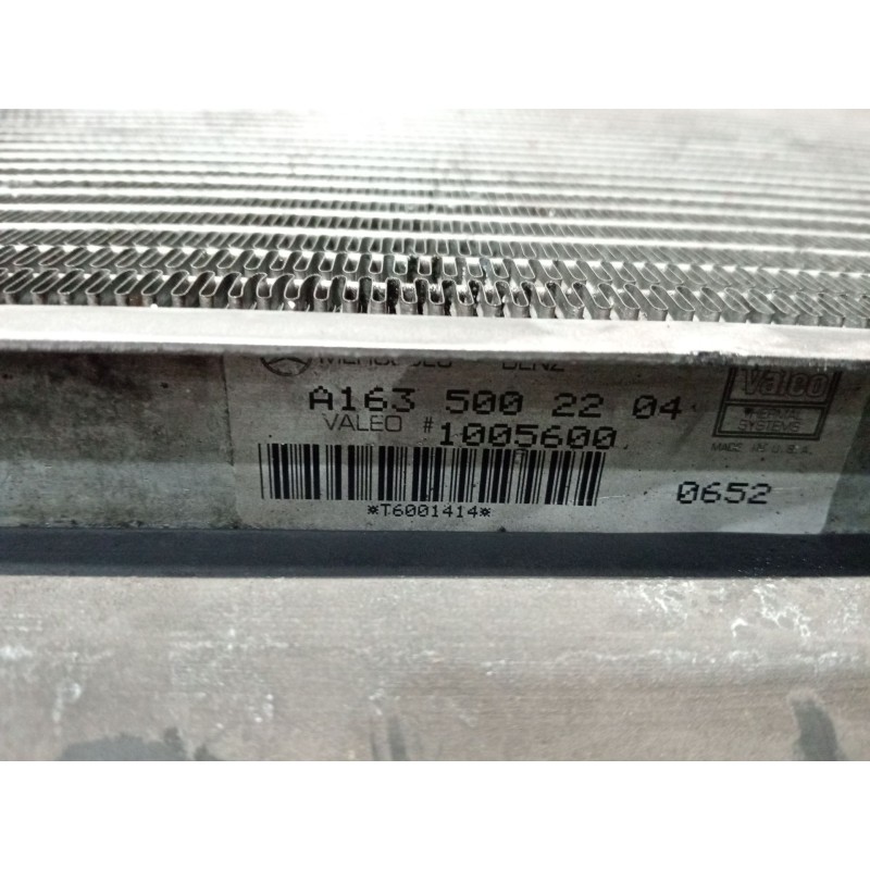 Recambio de radiador agua para mercedes-benz clase m (w163) ml 320 (163.154) referencia OEM IAM A1635002204 1005600 