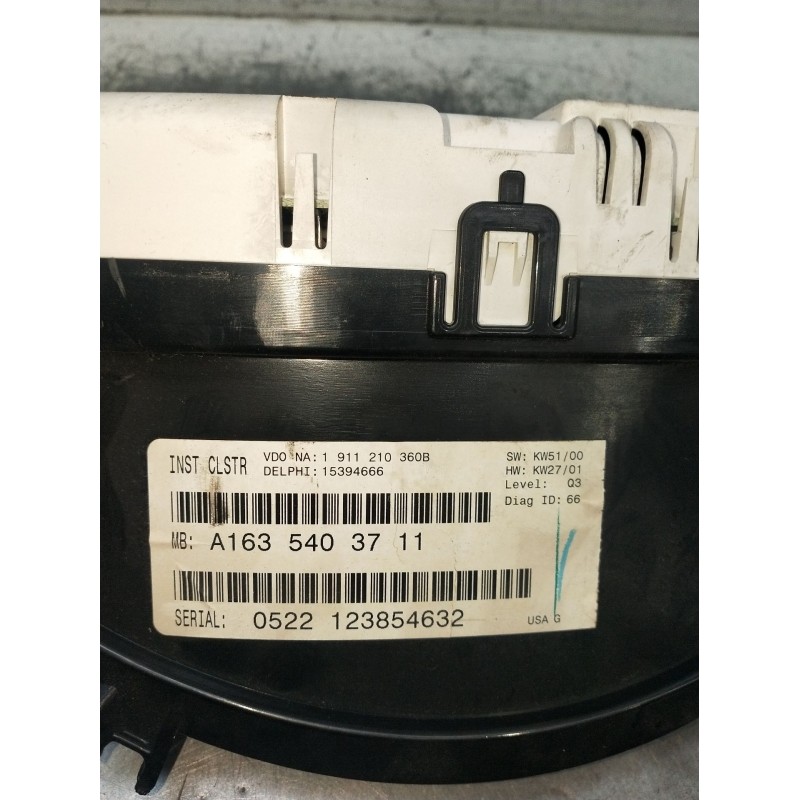 Recambio de cuadro instrumentos para mercedes-benz clase m (w163) ml 320 (163.154) referencia OEM IAM A1635403711 0522123854632 