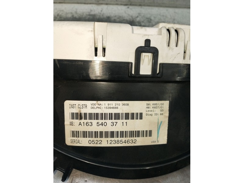 Recambio de cuadro instrumentos para mercedes-benz clase m (w163) ml 320 (163.154) referencia OEM IAM A1635403711 0522123854632 