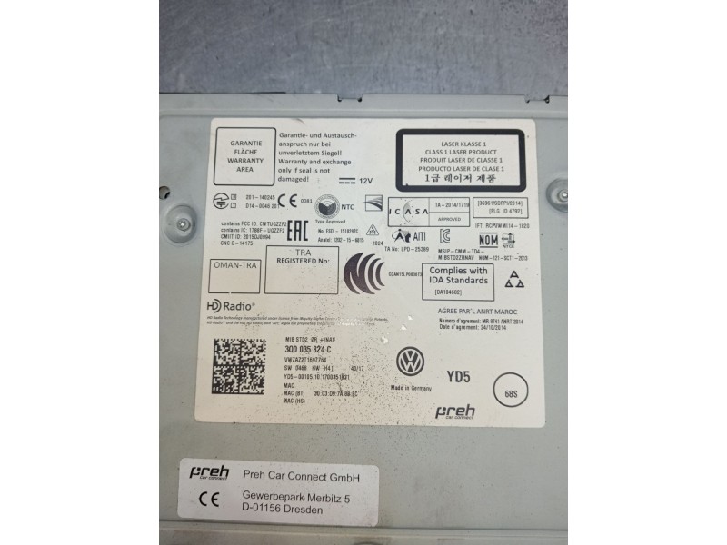 Recambio de sistema navegacion gps para volkswagen polo referencia OEM IAM 3Q0035824C  