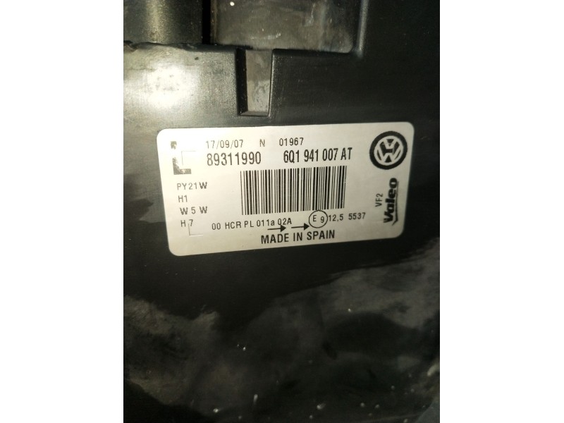 Recambio de faro izquierdo para volkswagen polo iv (9n_, 9a_) 1.4 tdi referencia OEM IAM 6Q1941007AT 89311990 