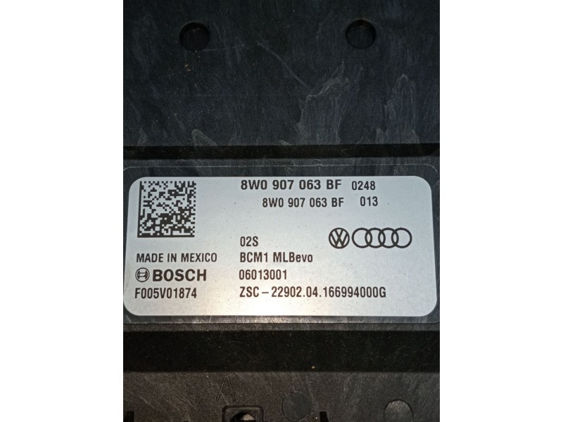 Recambio de modulo electronico para audi q5 (fyb, fyg) 2.0 tdi quattro referencia OEM IAM 8W0907063BF 06013001 F005V01874