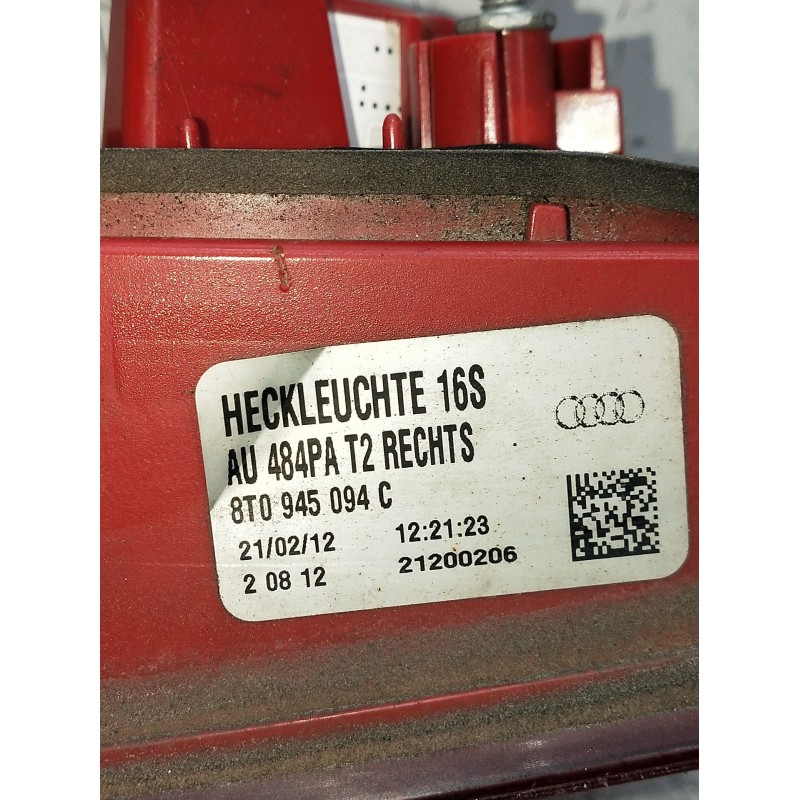 Recambio de piloto trasero derecho interior para audi a5 sportback (8t) 3.0 tdi (150kw) referencia OEM IAM 8T0945094C AU484PAT2 