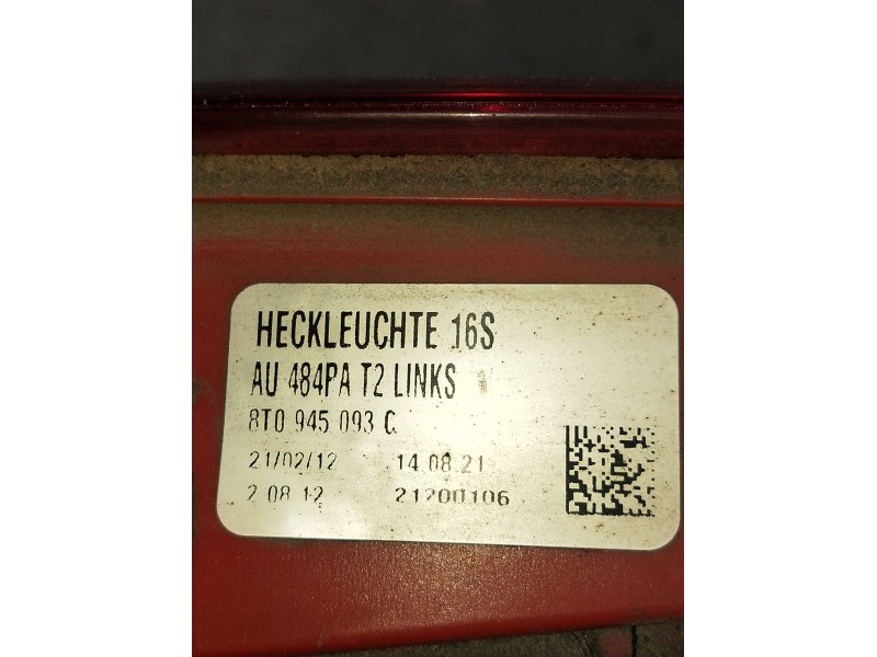 Recambio de piloto trasero izquierdo interior para audi a5 sportback (8t) 3.0 tdi (150kw) referencia OEM IAM 8T0945093C AU484PAT