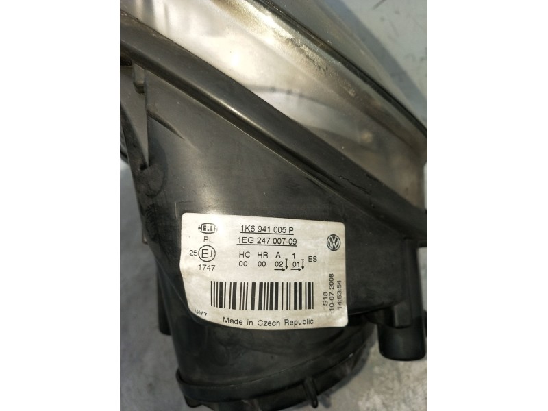 Recambio de faro izquierdo para volkswagen golf v (1k1) 1.9 tdi referencia OEM IAM 1K6941005P 1EG24700709 