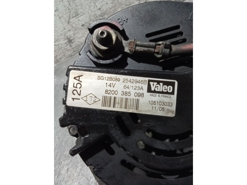 Recambio de alternador para renault kangoo (kc0/1_) 1.5 dci (kc07) referencia OEM IAM 8200385098 2542946B 125A
