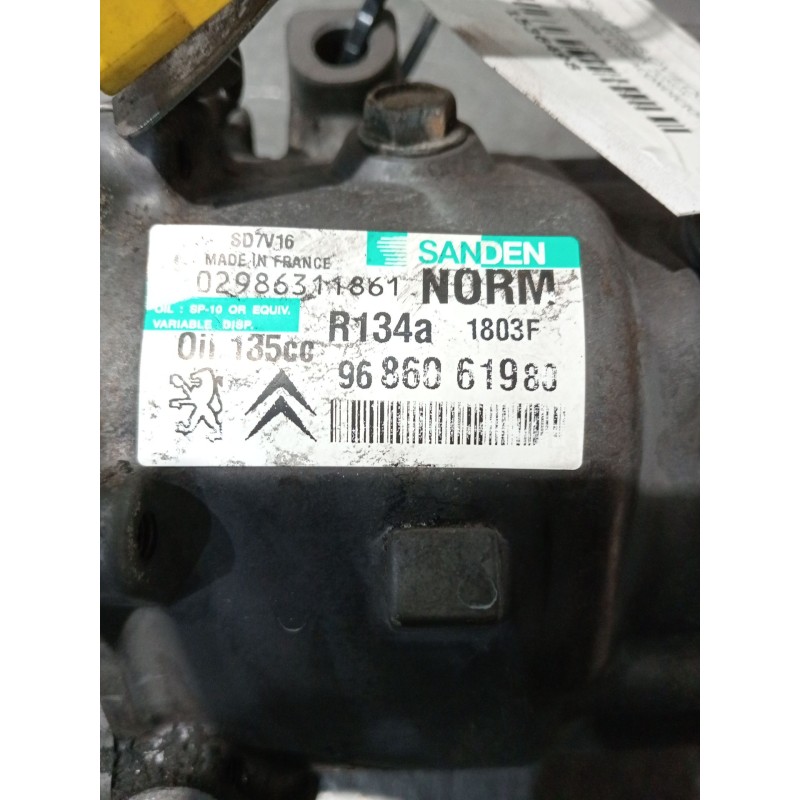 Recambio de compresor aire acondicionado para citroën jumpy 2.0 hdi cat (rhk / dw10uted4) referencia OEM IAM 9686061980  
