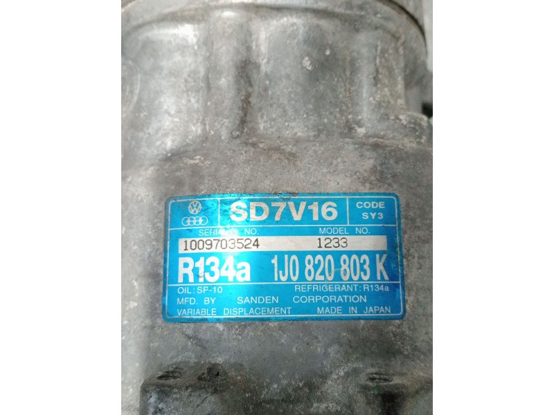 Recambio de compresor aire acondicionado para seat leon (1m1) 1.9 tdi referencia OEM IAM 1J0820803K  