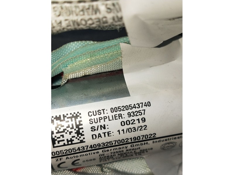 Recambio de airbag cortina delantero izquierdo para fiat 500 312 1.0 hybrid referencia OEM IAM 00520543740  