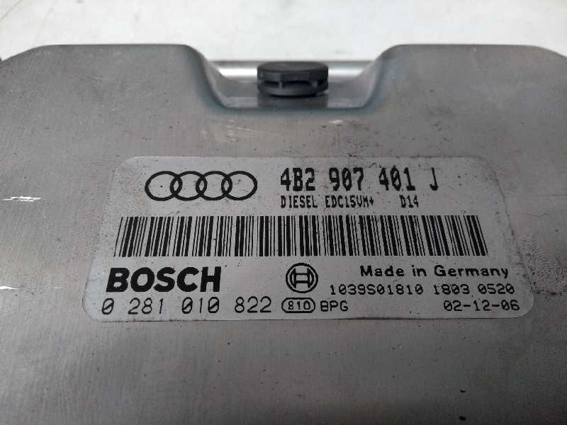 Recambio de centralita motor uce para audi a6 berlina (4b2) 2.5 tdi quattro referencia OEM IAM 0281010822 4B2907401J EDC15VM