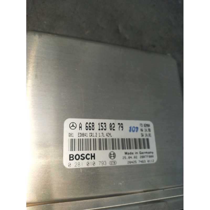 Recambio de centralita motor uce para mercedes-benz clase a (w168) a 170 cdi (168.009, 168.109) referencia OEM IAM 0281010793 A6