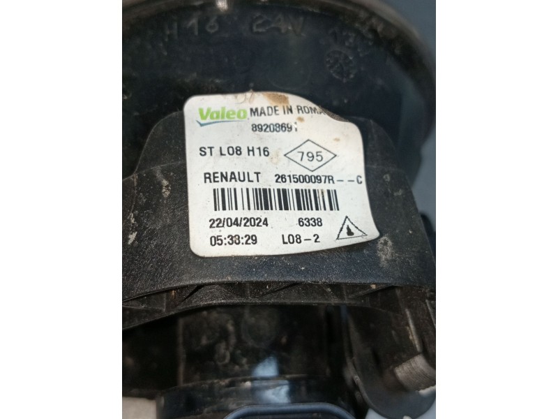 Recambio de faro antiniebla derecho para dacia sandero iii 1.0 tce 90 eco-g referencia OEM IAM 89208691 261500097R 