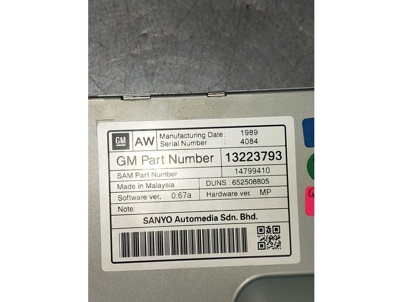 Recambio de pantalla multifuncion para opel insignia a (g09) 1.8 (68) referencia OEM IAM 13223793 14799410 652808805