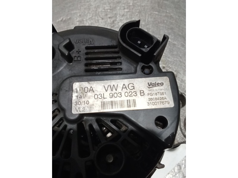 Recambio de alternador para volkswagen sharan (7n1, 7n2) 2.0 tdi referencia OEM IAM 03L903023B 180A 