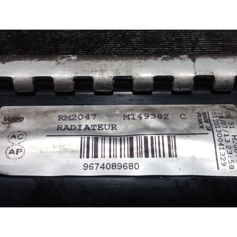 Recambio de radiador agua para peugeot 308 sw i (4e_, 4h_) 1.6 16v referencia OEM IAM 9674089680  