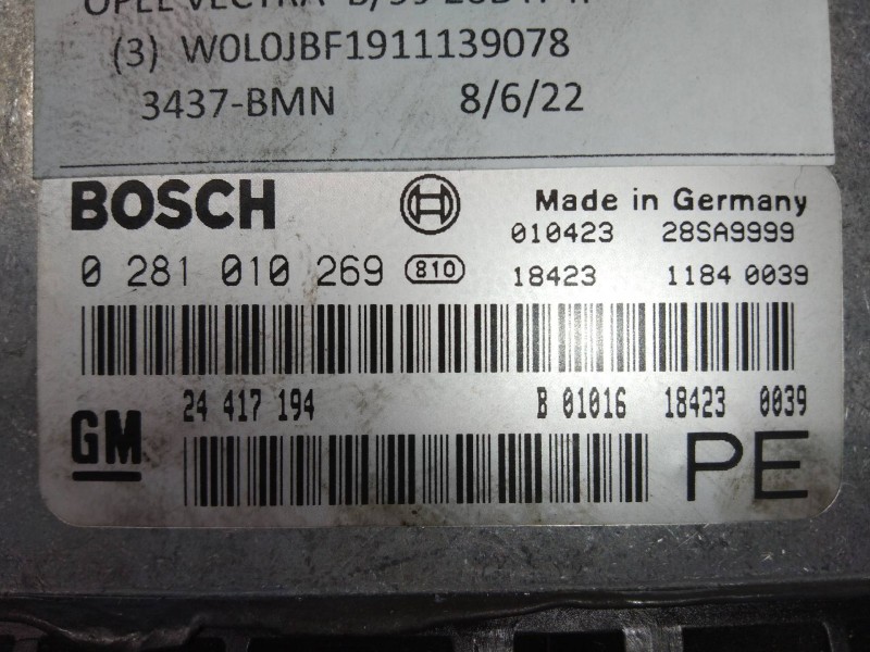Recambio de centralita motor uce para opel vectra b berlina comfort referencia OEM IAM 0281010269 24417194 PE