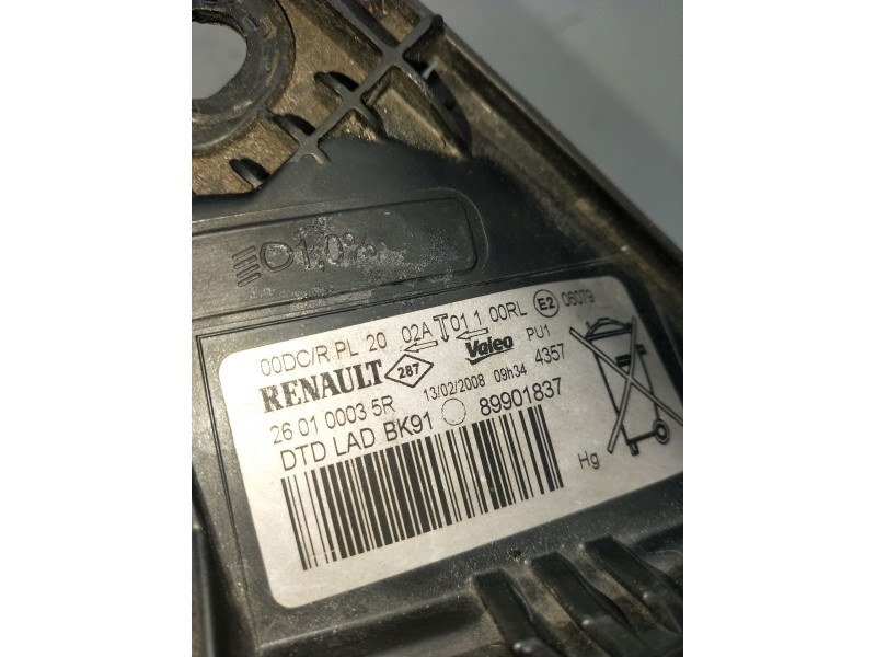 Recambio de faro derecho para renault laguna iii dynamique referencia OEM IAM 260100035R 89901837 XENON
