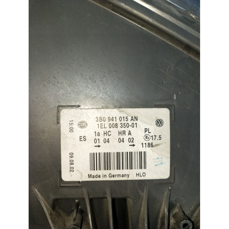 Recambio de faro izquierdo para volkswagen passat b5.5 (3b3) 1.9 tdi referencia OEM IAM 3B0941015AN 1EL00835001 