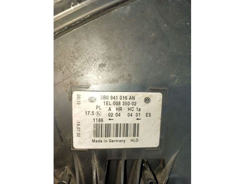 Recambio de faro derecho para volkswagen passat b5.5 (3b3) 1.9 tdi referencia OEM IAM 3B0941016AN 1EL00835002 