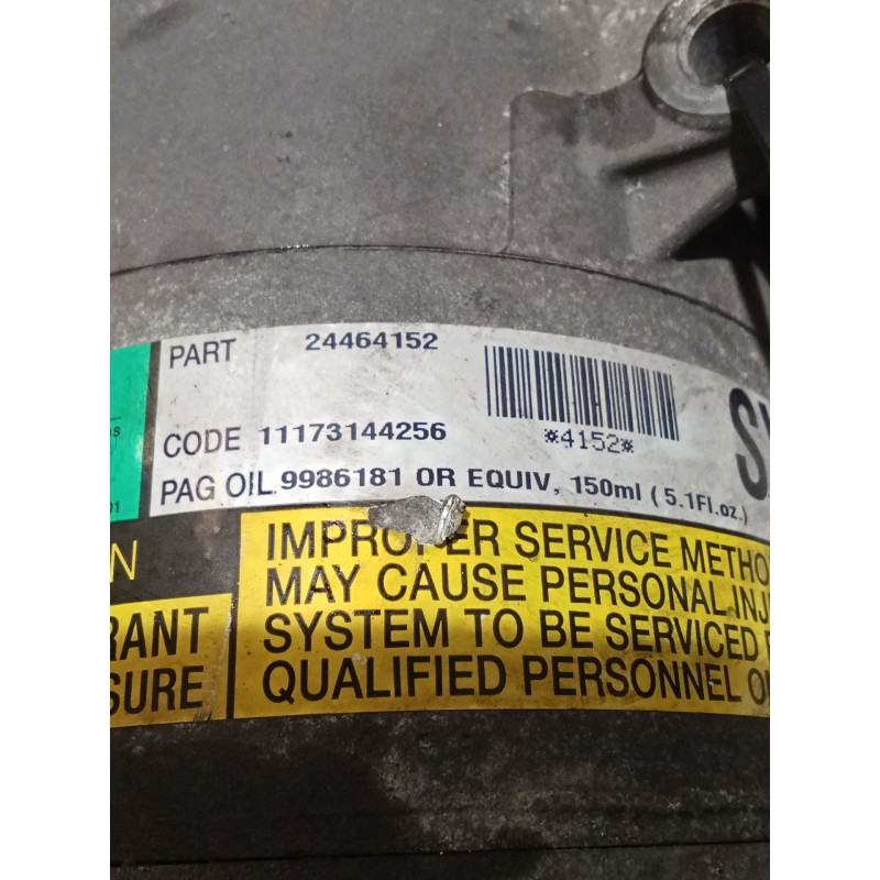 Recambio de compresor aire acondicionado para opel zafira a monospace (t98) 2.0 dti 16v (f75) referencia OEM IAM 24464152 998618