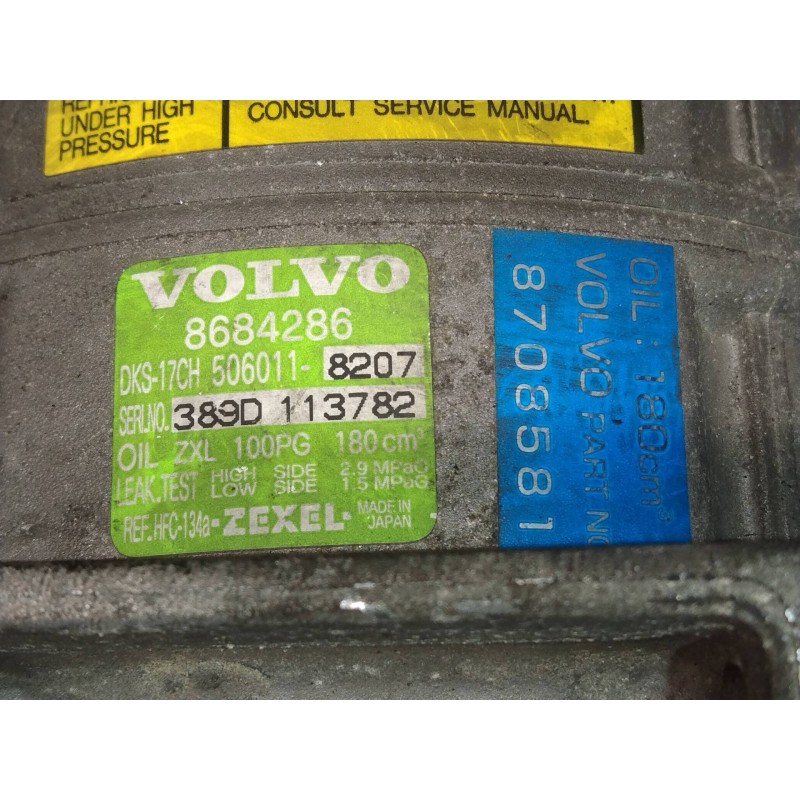 Recambio de compresor aire acondicionado para volvo s60 berlina 2.4 (125kw) referencia OEM IAM 5060118207 8684286 8708581
