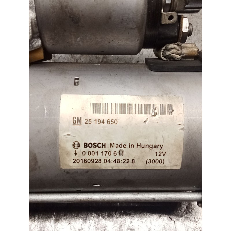 Recambio de motor arranque para opel mokka / mokka x (j13) 1.4 (_76) referencia OEM IAM 25194650 0001170611 